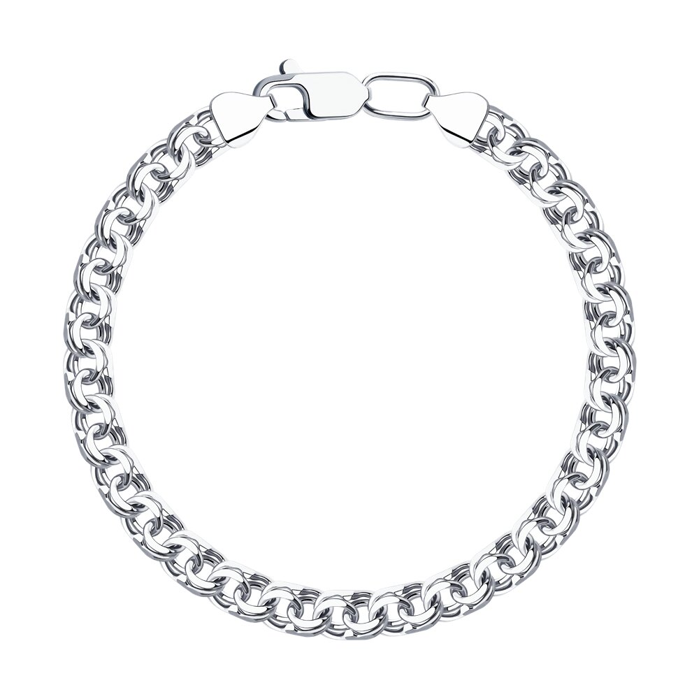 Браслет из серебра плетение Гарибальди Ювелирное изделие - Браслет из серебра плетение Гарибальди в магазине Best-Gold 026140