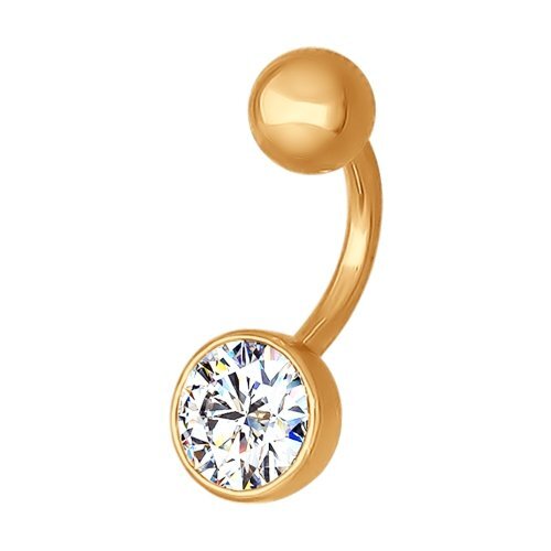 Пирсинг из красного золота с фианитом Ювелирное изделие - Пирсинг из красного золота с фианитом в магазине Best-Gold 092319