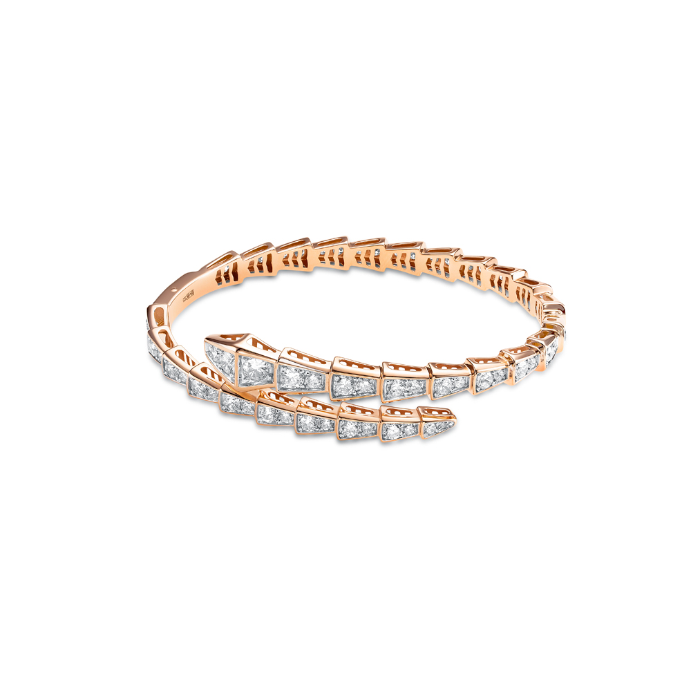 Ювелирное изделие - Браслет жёсткий из красного золота с фианитами в магазине Best-Gold 125948