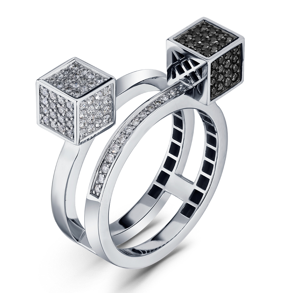 Ювелирное изделие - Кольцо из белого золота с бриллиантами в магазине Best-Gold 143534