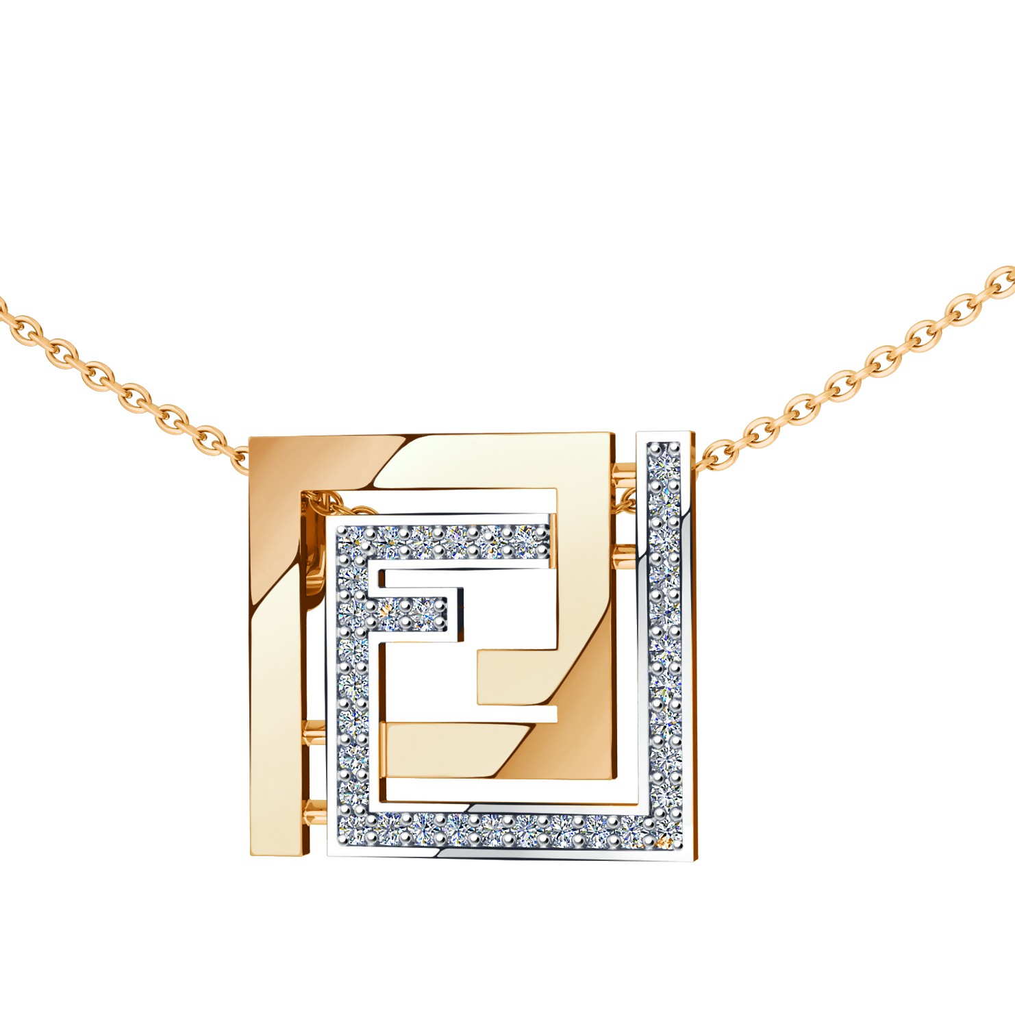 Подвеска из красного золота с фианитами Ювелирное изделие - Подвеска из красного золота с фианитами в магазине Best-Gold 141459