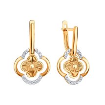 Ювелирное изделие - Серьги из красного золота с фианитами в магазине Best-Gold 126111