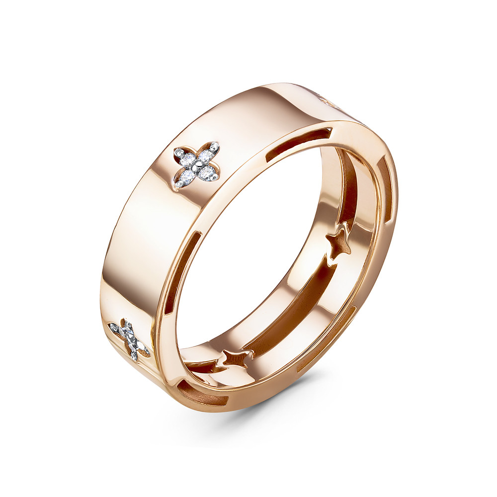 Ювелирное изделие - Кольцо из красного золота с бриллиантами в магазине Best-Gold 029224