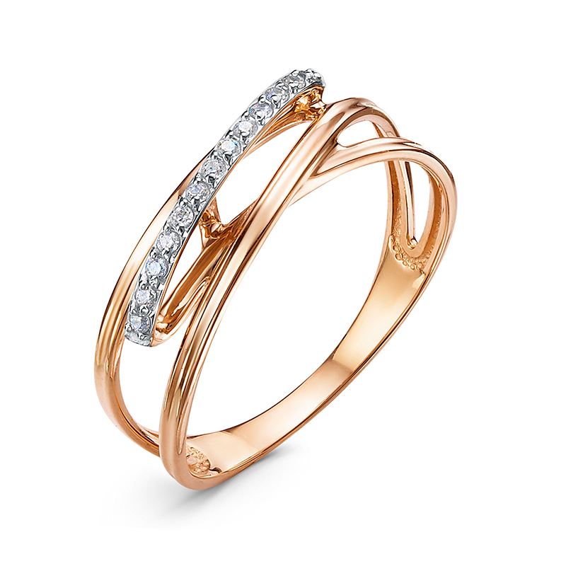 Кольцо из красного золота с фианитами Ювелирное изделие - Кольцо из красного золота с фианитами в магазине Best-Gold 124909