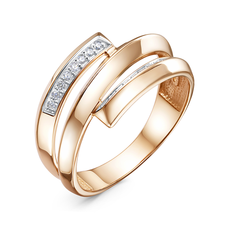 Кольцо из красного золота с фианитами Ювелирное изделие - Кольцо из красного золота с фианитами в магазине Best-Gold 152092