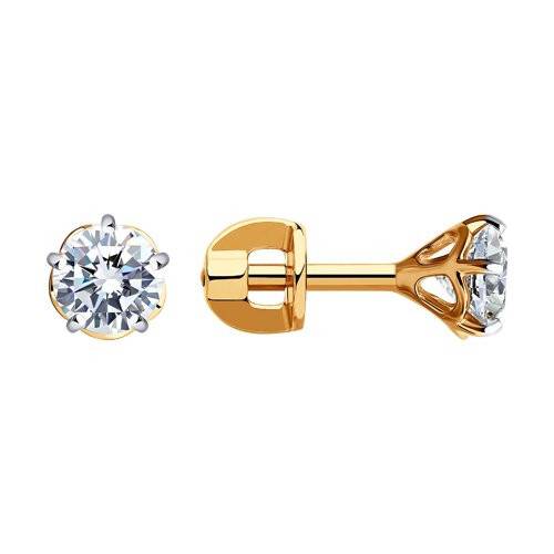 Ювелирное изделие - Серьги из красного золота с фианитами в магазине Best-Gold 102994