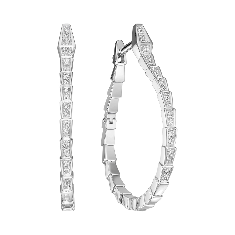 Серьги из белогот золота с бриллиантами Ювелирное изделие - Серьги из белогот золота с бриллиантами в магазине Best-Gold 155523