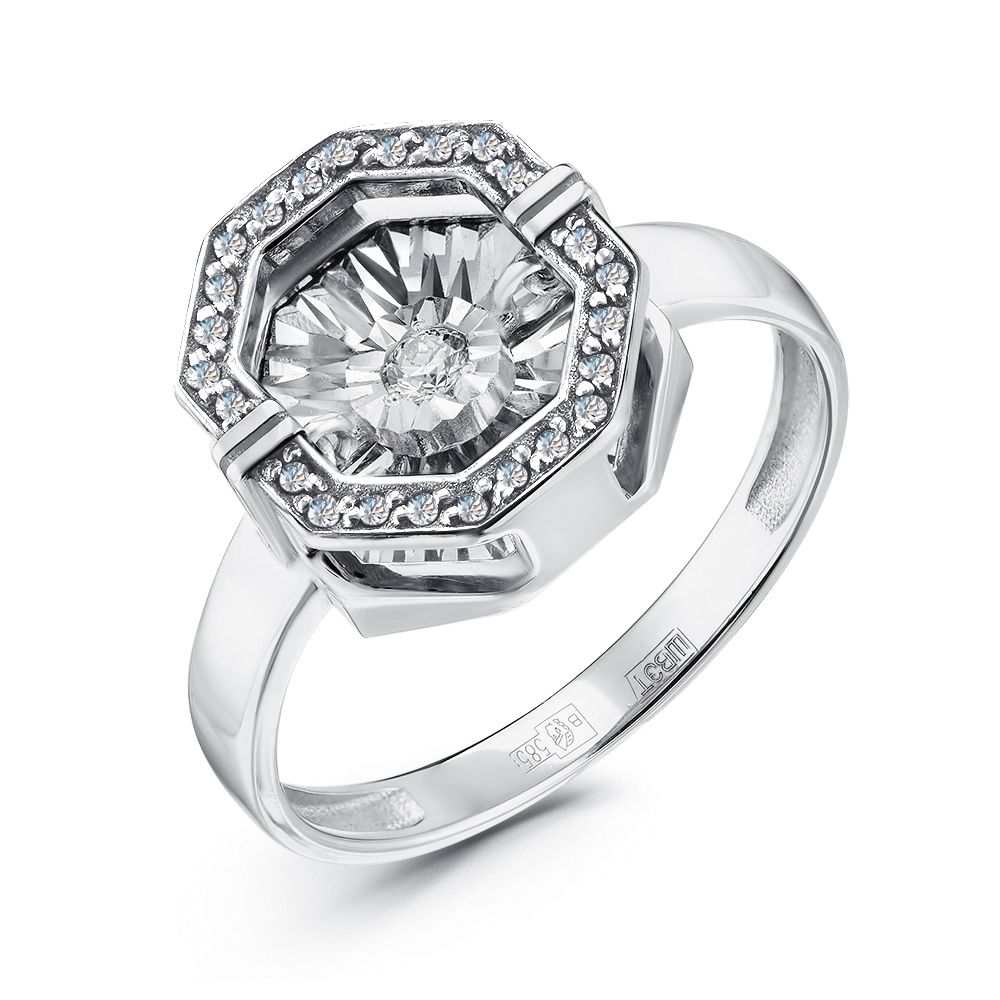 Кольцо из белого золота с бриллиантами Ювелирное изделие - Кольцо из белого золота с бриллиантами в магазине Best-Gold 066960