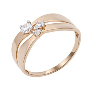 Ювелирное изделие - Кольцо из красного золота с фианитами в магазине Best-Gold 040713