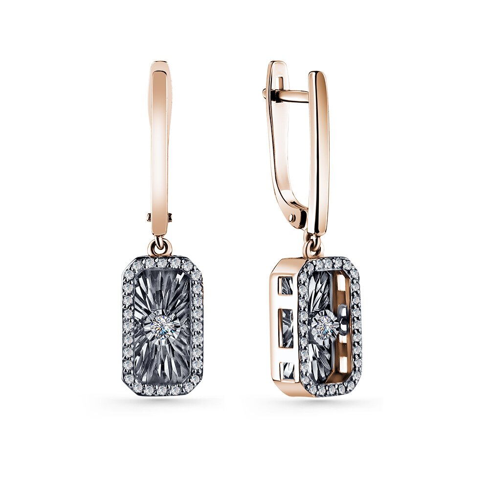 Ювелирное изделие - Серьги из красного золота с бриллиантами в магазине Best-Gold 139910