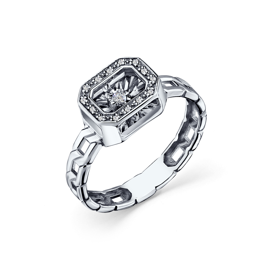 Кольцо из белого золота с бриллиантами Ювелирное изделие - Кольцо из белого золота с бриллиантами в магазине Best-Gold 139909