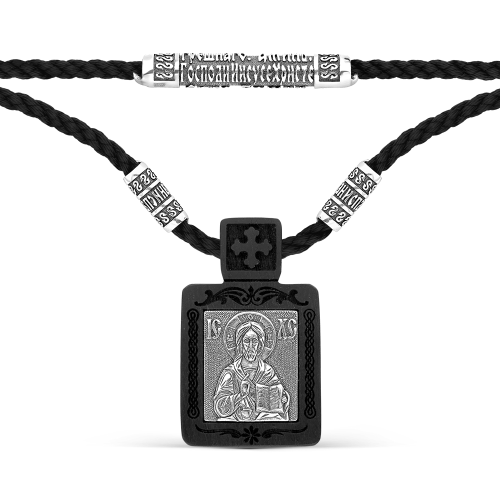 Ювелирное изделие - Шнур с подвеской из серебра и дерево Граб в магазине Best-Gold 157245