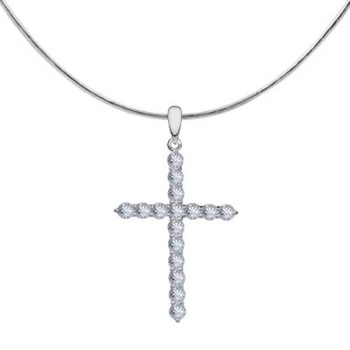 Ювелирное изделие - Крест из серебра с фианитами в магазине Best-Gold 085086