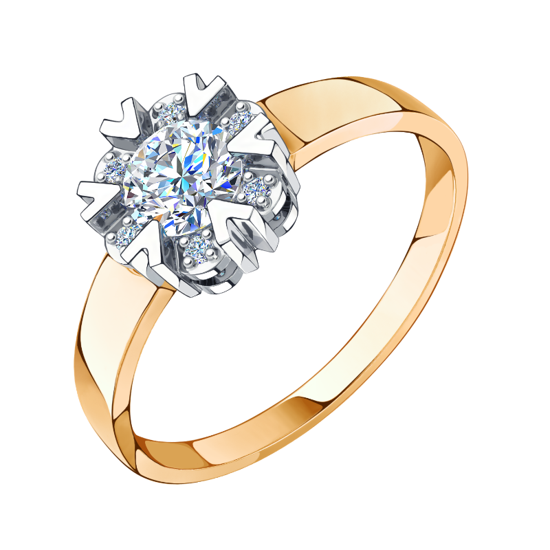 Ювелирное изделие - Кольцо из желтого золота с фианитами в магазине Best-Gold 034046