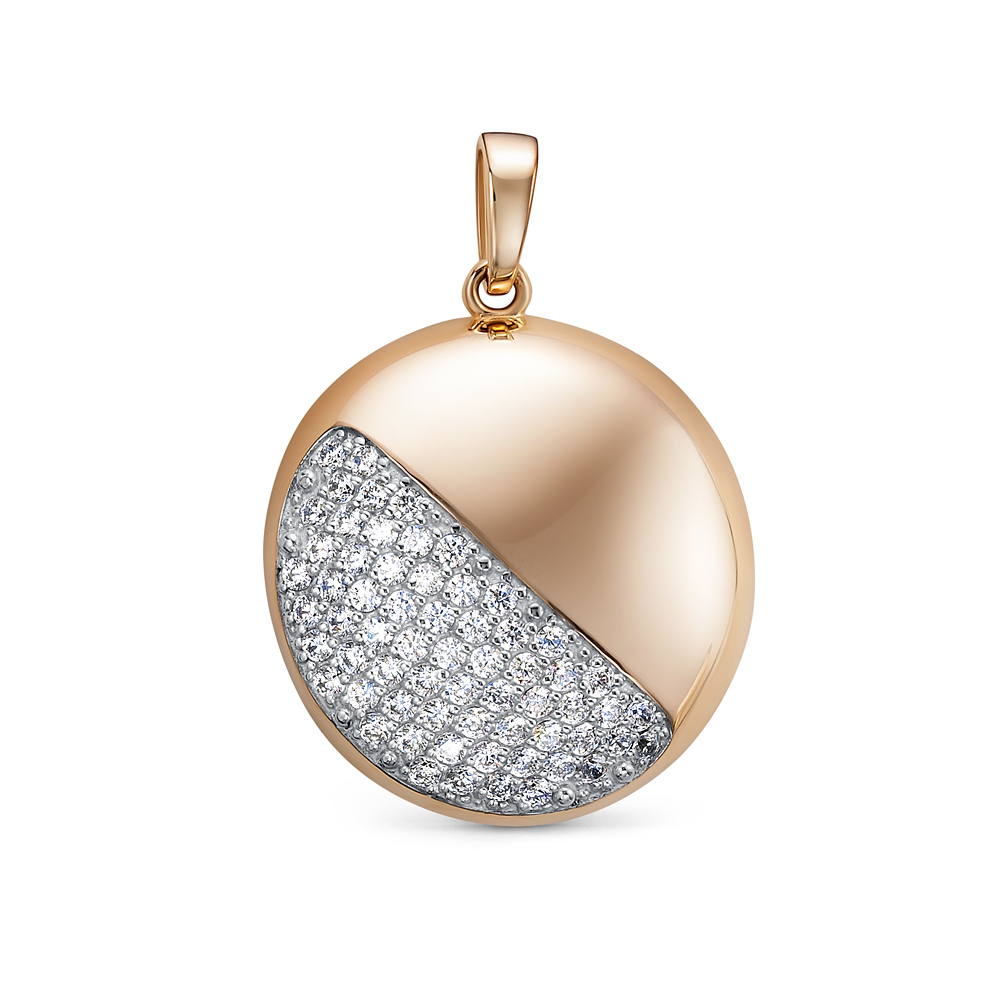 Подвеска из красного золота с фианитами