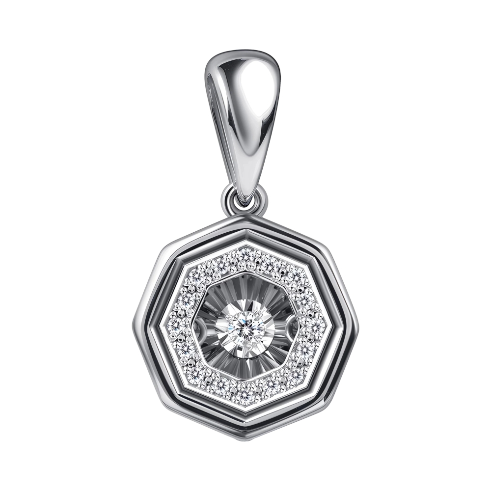 Ювелирное изделие - Подвеска из белого золота с бриллиантами в магазине Best-Gold 156121