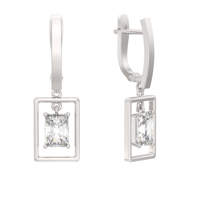 Серьги из серебра с фианитами Ювелирное изделие - Серьги из серебра с фианитами в магазине Best-Gold 127065