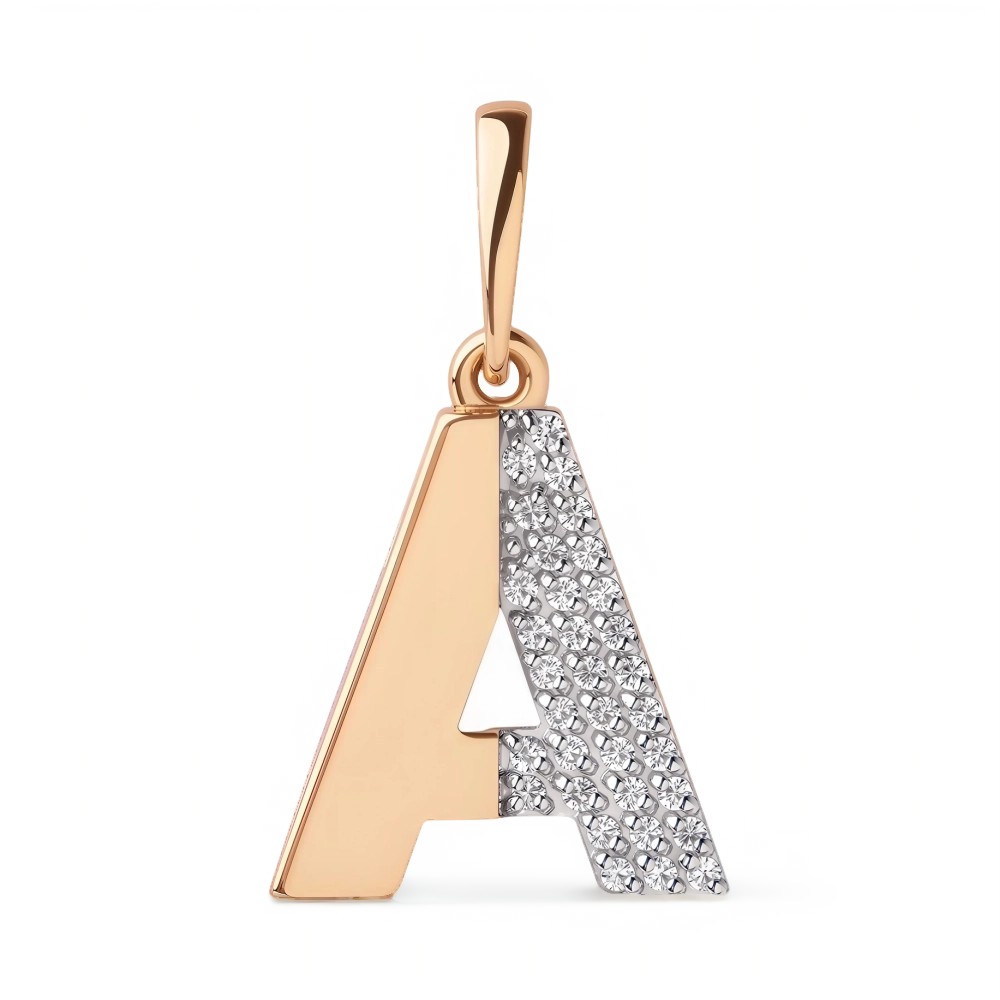 Ювелирное изделие - Подвеска из красного золота с фианитами в магазине Best-Gold 151602