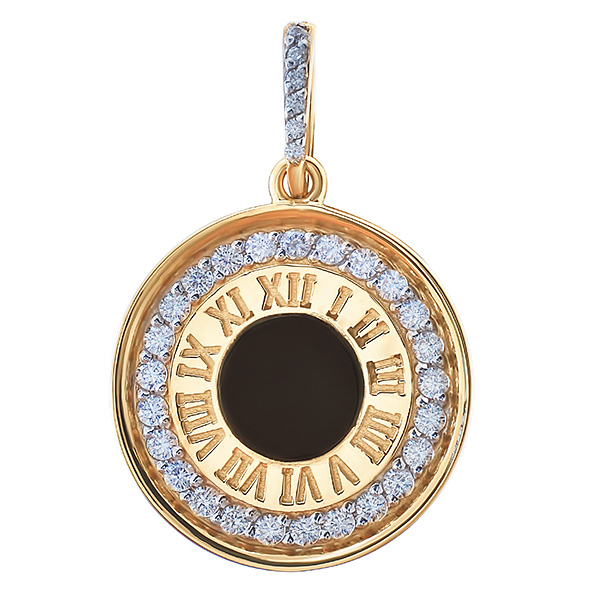 Подвеска из красного золота с агатом и фианитами Ювелирное изделие - Подвеска из красного золота с агатом и фианитами в магазине Best-Gold 122636