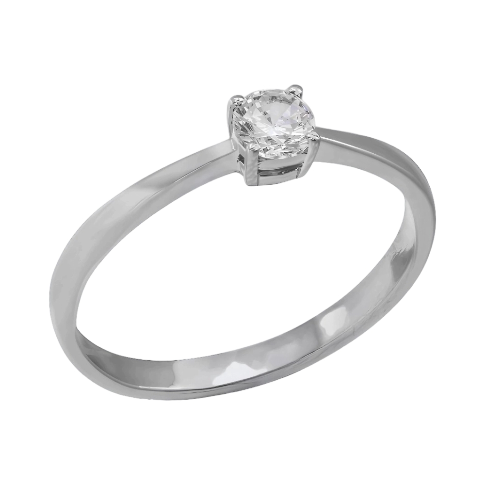 Ювелирное изделие - Кольцо из белого золота с фианитом в магазине Best-Gold 146820