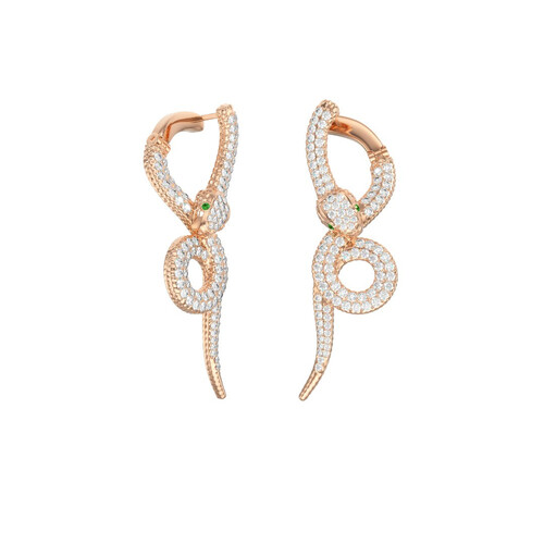 Серьги из красного золота с фианитами Ювелирное изделие - Серьги из красного золота с фианитами в магазине Best-Gold 090135