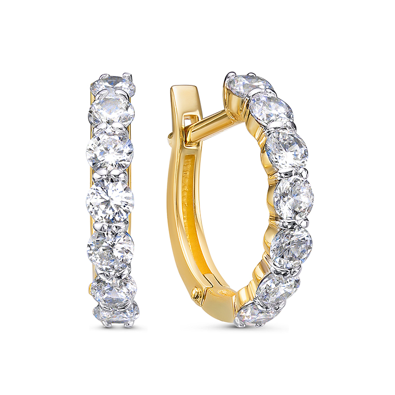 Ювелирное изделие - Серьги из жёлтого золота с фианитами в магазине Best-Gold 128160