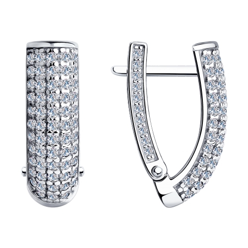 Ювелирное изделие - Серьги из серебра с фианитами в магазине Best-Gold 012805