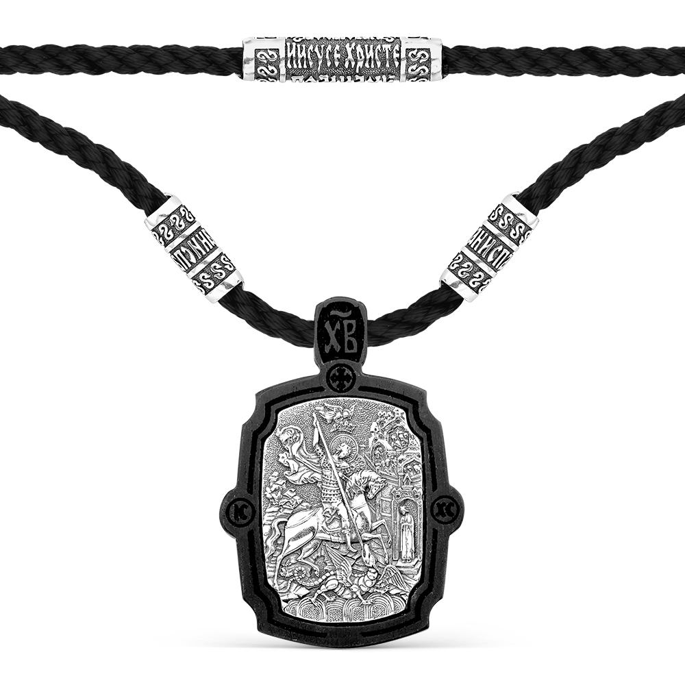 Ювелирное изделие - Шнур с подвеской из серебра и дерево Граб в магазине Best-Gold 157247