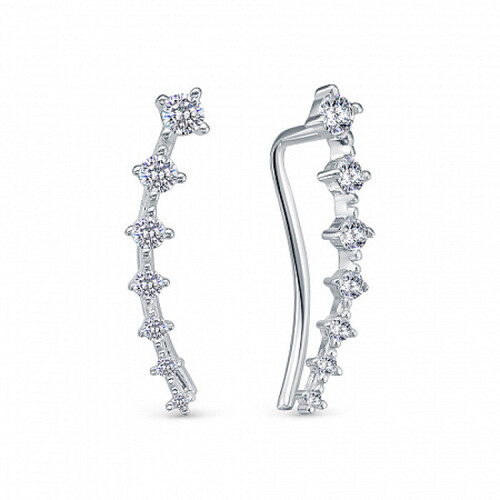 Серьги из серебра с фианитами Ювелирное изделие - Серьги из серебра с фианитами в магазине Best-Gold 057909