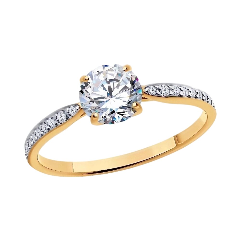 Ювелирное изделие - Кольцо из красного золота с фианитами в магазине Best-Gold 155707