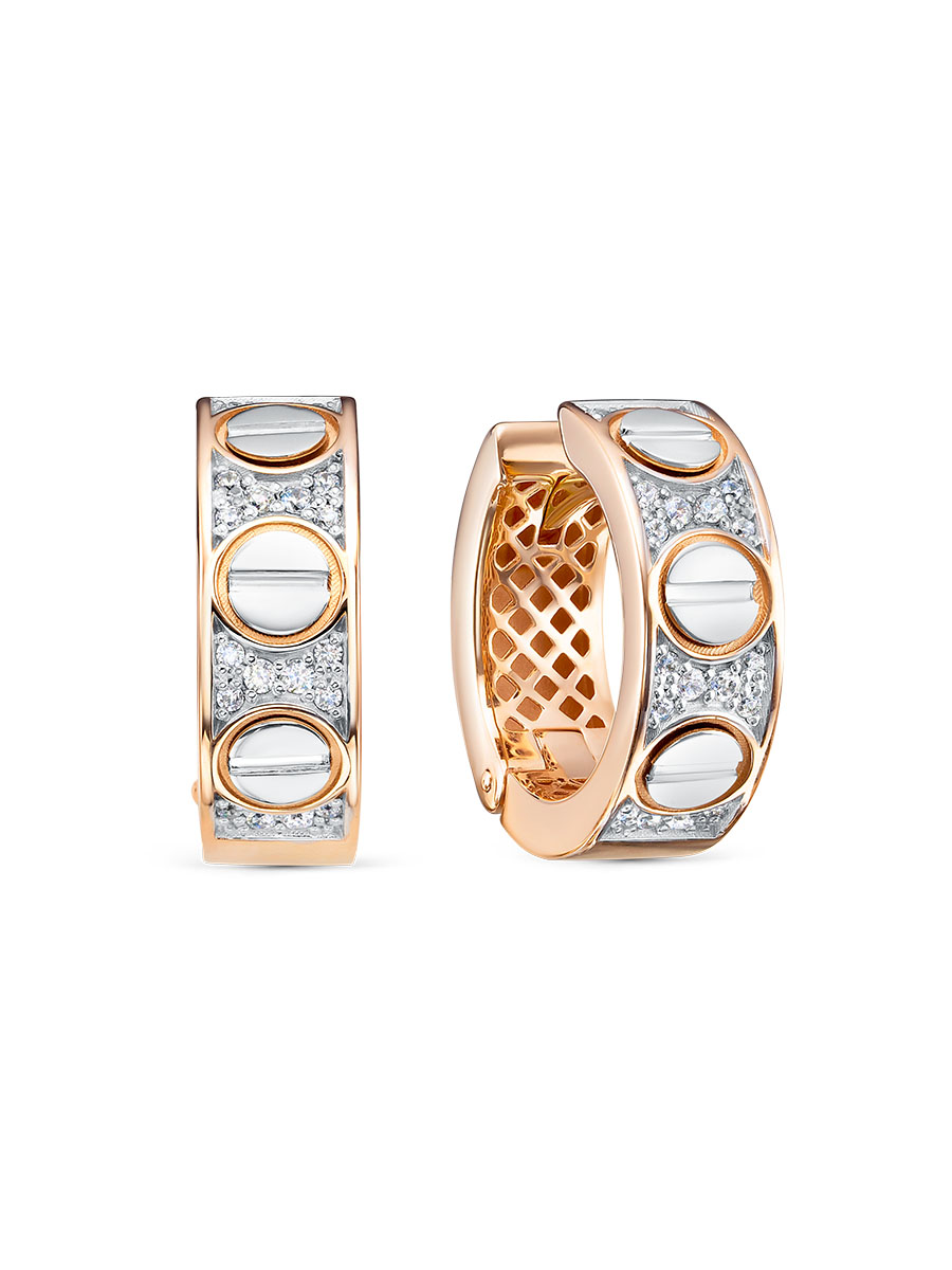 Серьги из красного золота с фианитами Ювелирное изделие - Серьги из красного золота с фианитами в магазине Best-Gold 144316