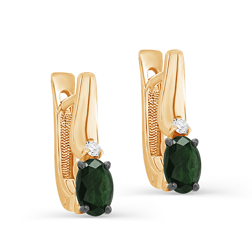 Серьги из красного золота с бриллиантами Ювелирное изделие - Серьги из красного золота с бриллиантами в магазине Best-Gold 147068