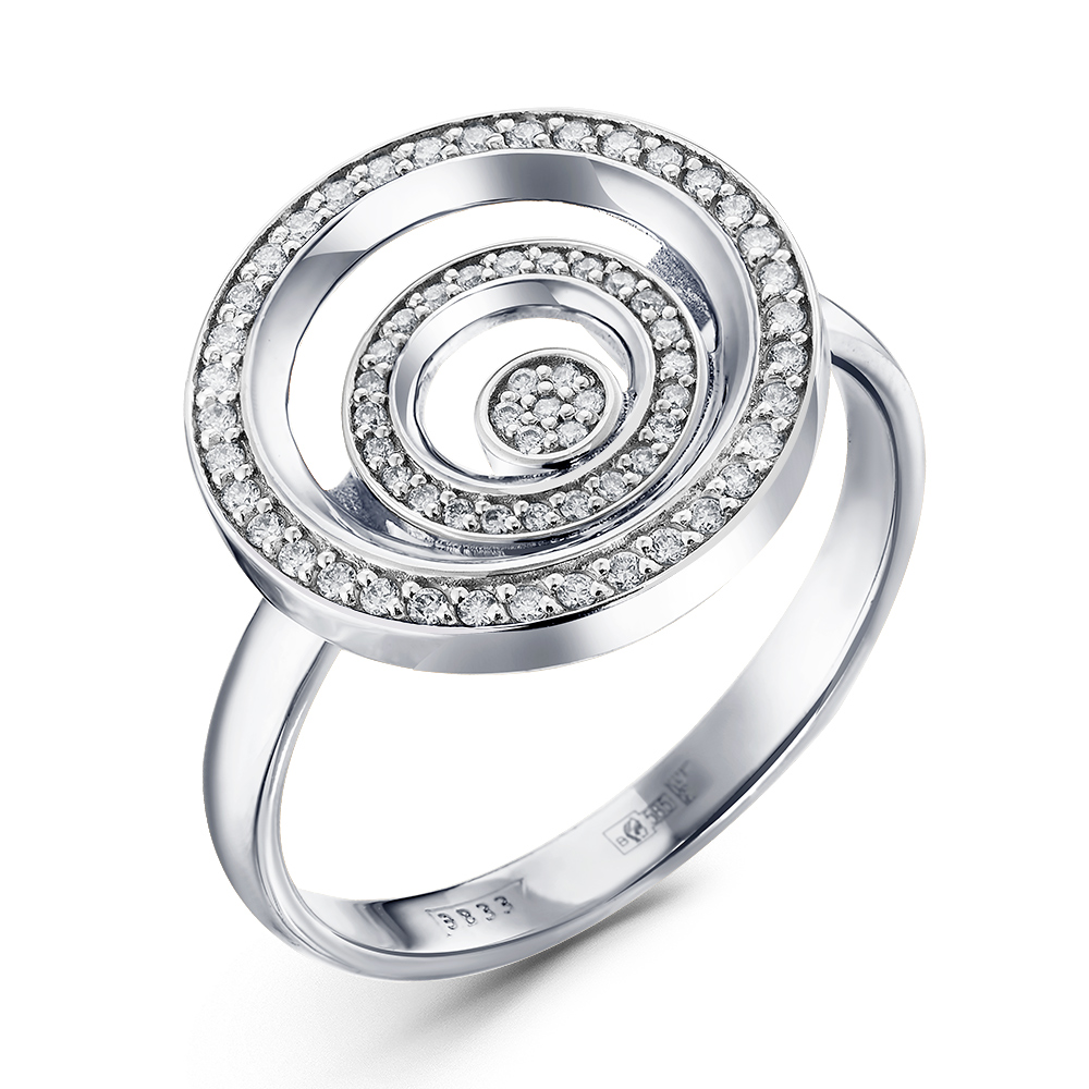 Ювелирное изделие - Кольцо из белого золота с бриллиантами в магазине Best-Gold 131781