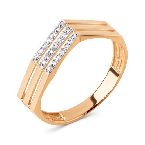 Кольцо из красного золота с фианитами Ювелирное изделие - Кольцо из красного золота с фианитами в магазине Best-Gold 129093