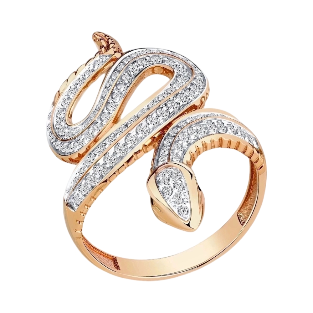 Ювелирное изделие - Кольцо из красного золота с фианитами в магазине Best-Gold 157049