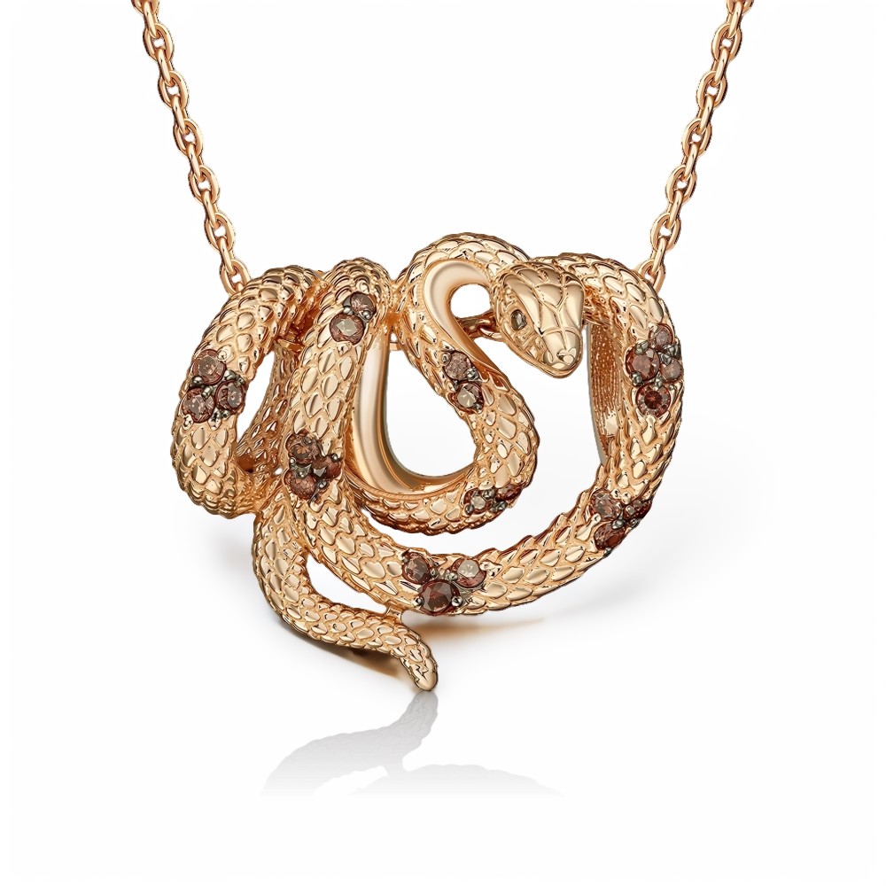 Ювелирное изделие - Подвеска из красного золота с фианитами в магазине Best-Gold 150277