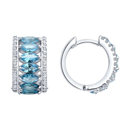 Ювелирное изделие - Серьги из серебра с ситаллом и фианитами в магазине Best-Gold 152560