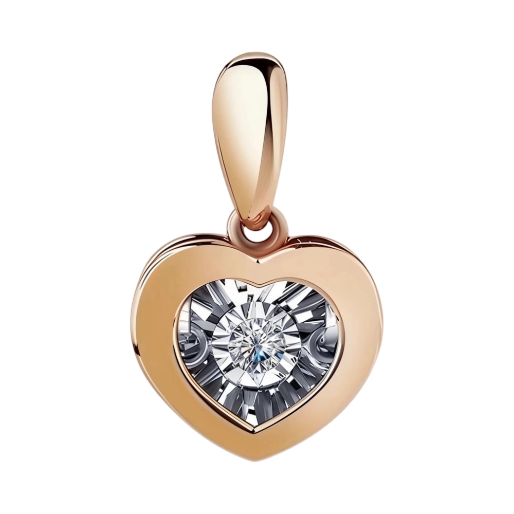 Ювелирное изделие - Подвеска из красного золота с бриллиантом в магазине Best-Gold 152115