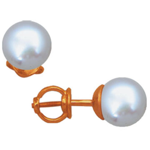 Серьги из красного золота с жемчугом Ювелирное изделие - Серьги из красного золота с жемчугом в магазине Best-Gold 101196