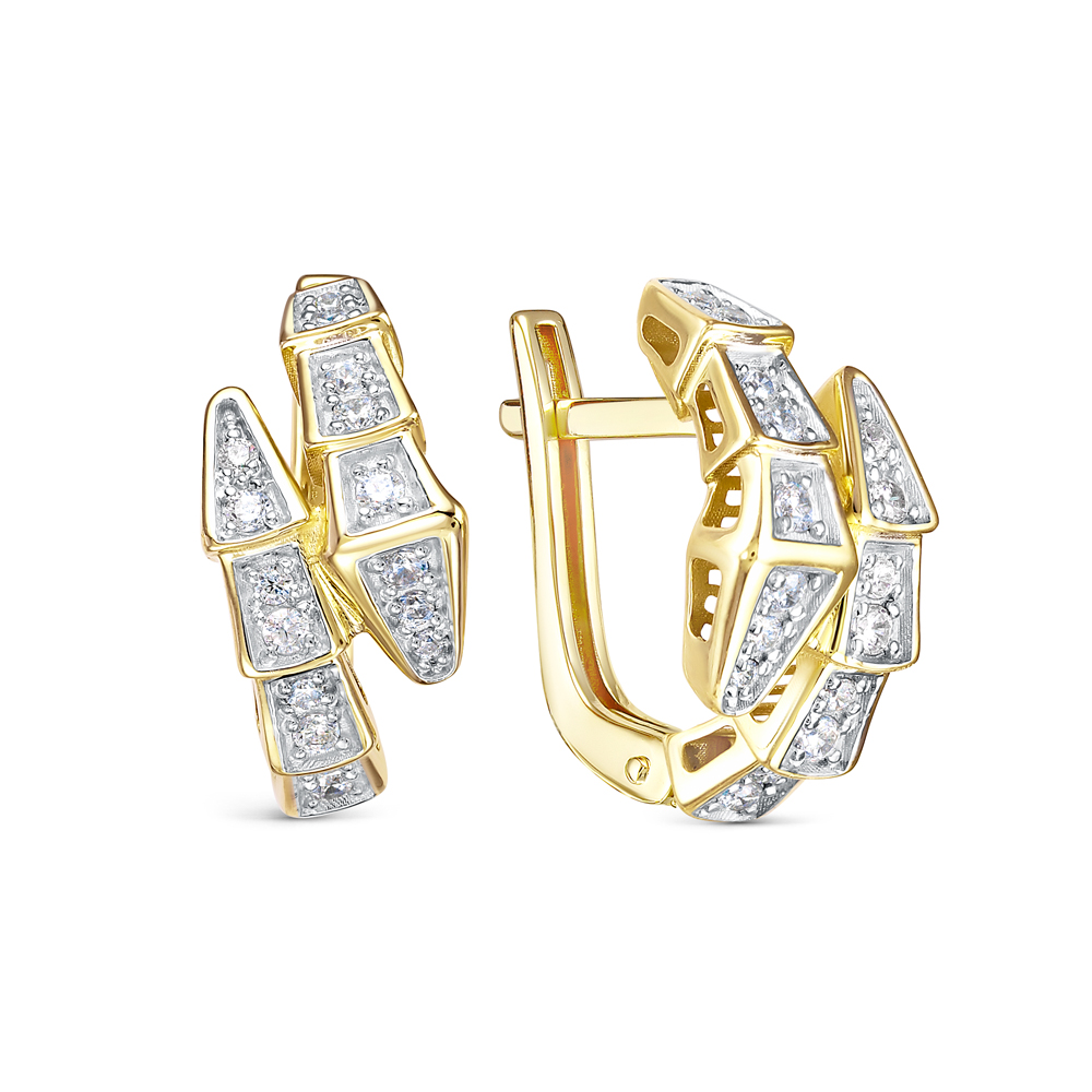 Серьги из желтого золота с фианитами Ювелирное изделие - Серьги из желтого золота с фианитами в магазине Best-Gold 149584