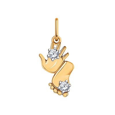 Подвеска из красного золота с фианитами Ювелирное изделие - Подвеска из красного золота с фианитами в магазине Best-Gold 012741