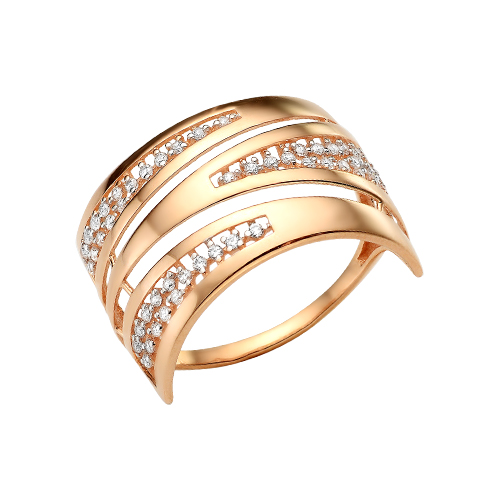 Ювелирное изделие - Кольцо из красного золота с фианитами в магазине Best-Gold 143664