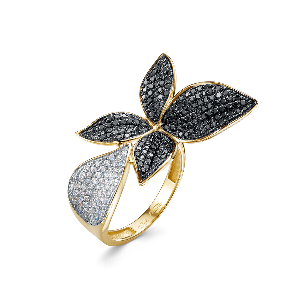 Кольцо из желтого золота с бриллиантами Ювелирное изделие - Кольцо из желтого золота с бриллиантами в магазине Best-Gold 142050