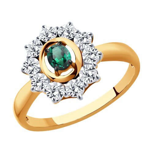 Кольцо из красного золота с изумрудом Ювелирное изделие - Кольцо из красного золота с изумрудом в магазине Best-Gold 144824