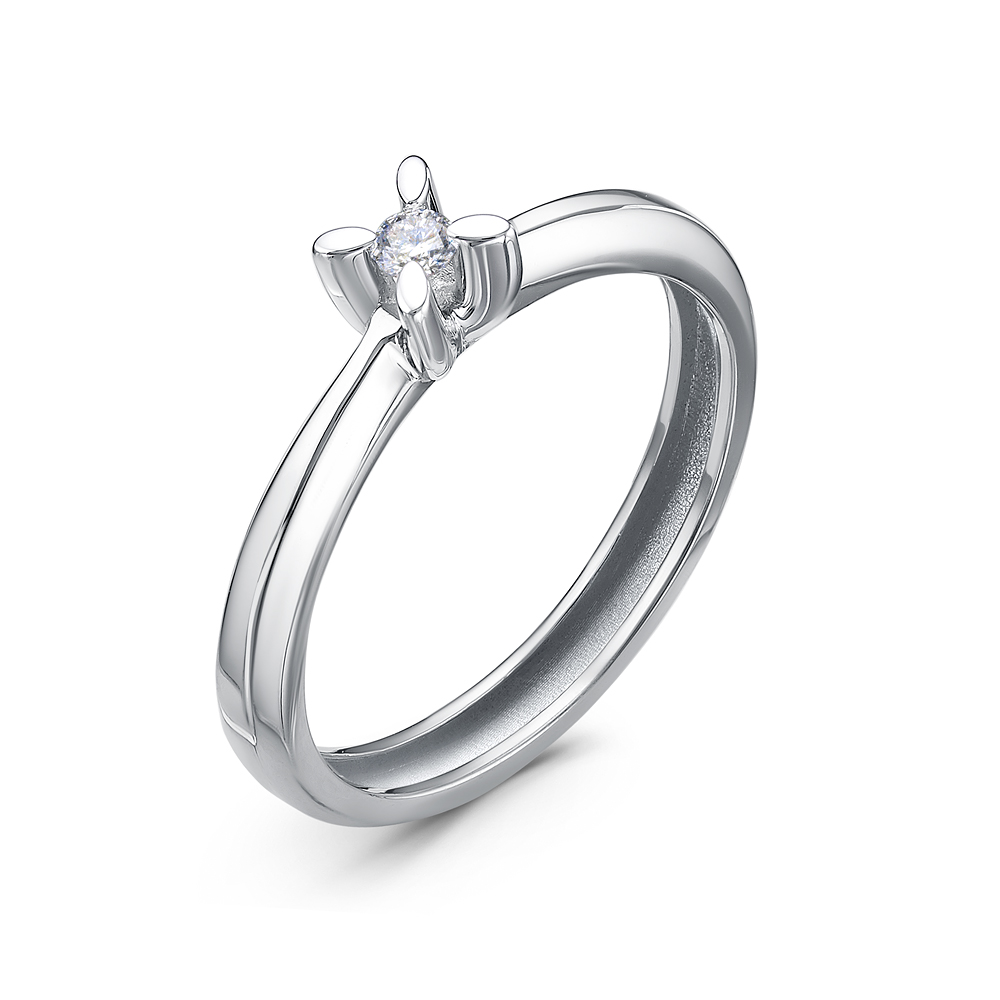 Кольцо помолвочное из белого золота с бриллиантом Ювелирное изделие - Кольцо помолвочное из белого золота с бриллиантом в магазине Best-Gold 076637