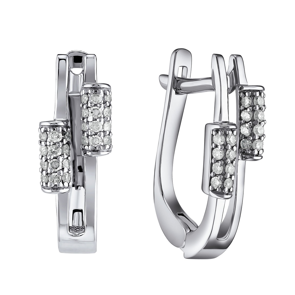 Ювелирное изделие - Серьги из белого золота с бриллиантами в магазине Best-Gold 153600