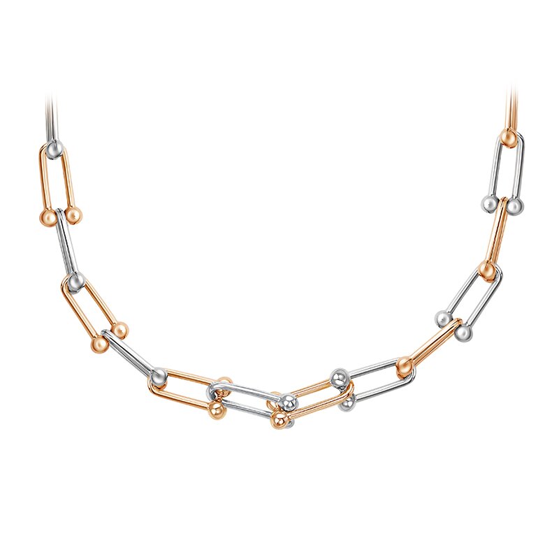 Колье из комбинированного золота с фианитом Ювелирное изделие - Колье из комбинированного золота с фианитом в магазине Best-Gold 124864