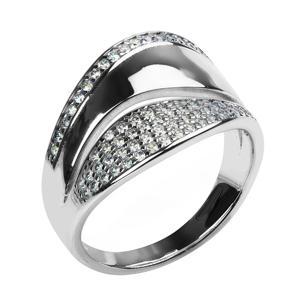 Ювелирное изделие - Кольцо из серебра с фианитами в магазине Best-Gold 087089