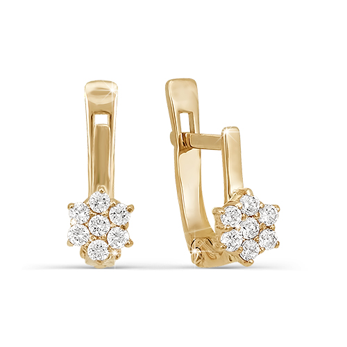 Серьги из красного золота с фианитами Ювелирное изделие - Серьги из красного золота с фианитами в магазине Best-Gold 126125