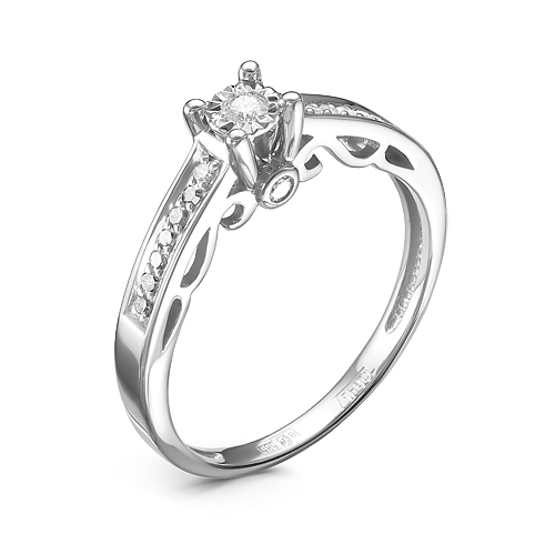 Кольцо из белого золота с бриллиантами Ювелирное изделие - Кольцо из белого золота с бриллиантами в магазине Best-Gold 027604